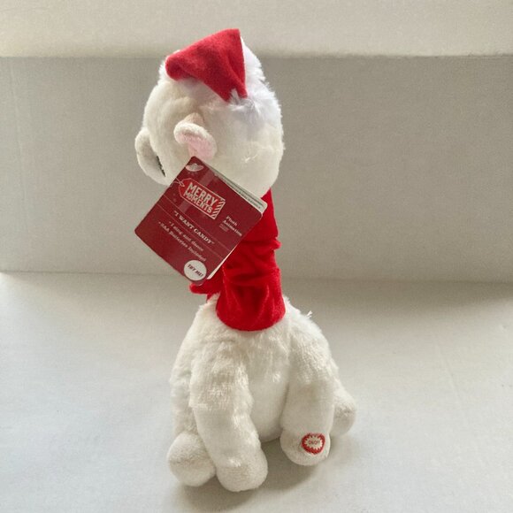 Aldi's Merry Moments Singing Llama Christmas Plush Stuffed Animal Moving Candy - Picture 3 of 12